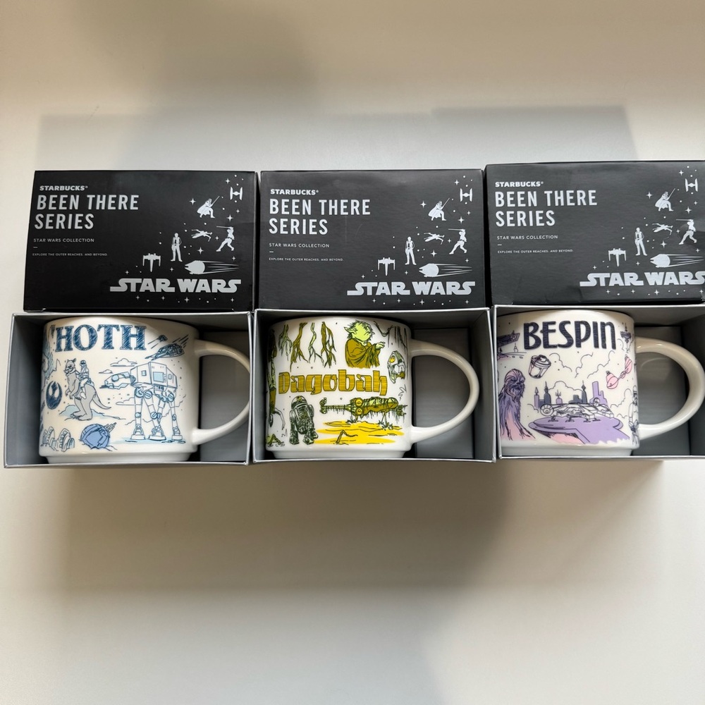 Starbucks Star Wars Mug Trio - Hoth Dagobah Bespin RARE 2020